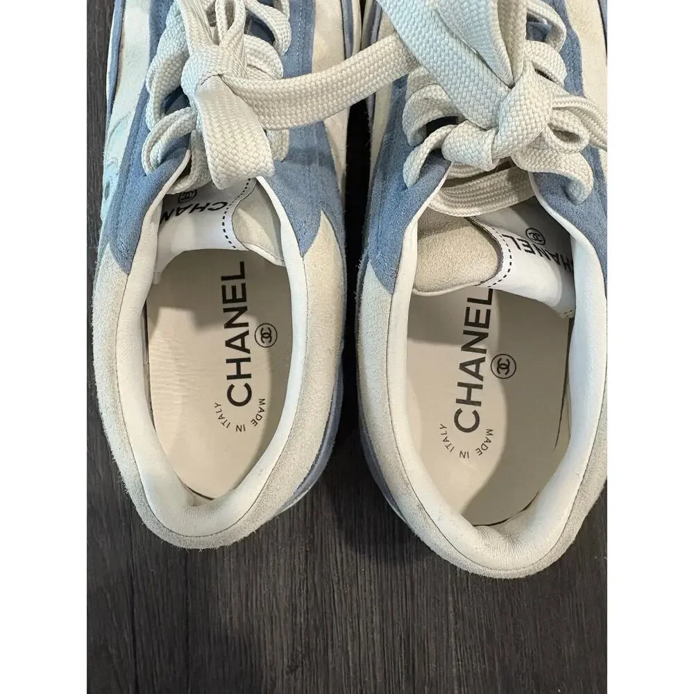 Chanel Suede Kidskin CC Low Sneakers Size 39(9)